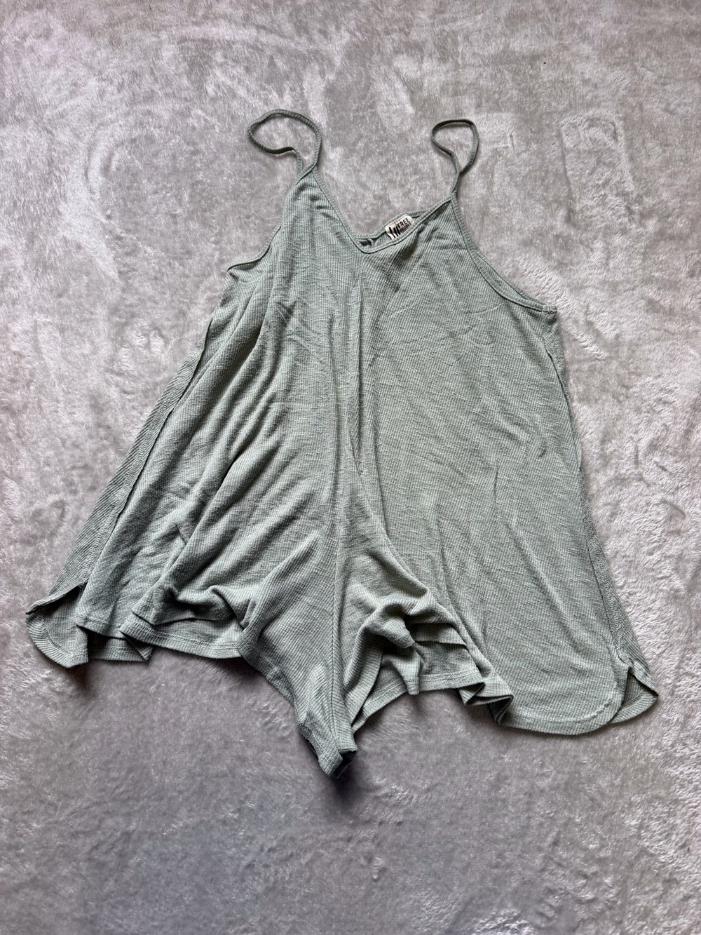 Free People Sage Green Spaghetti Strap Romper